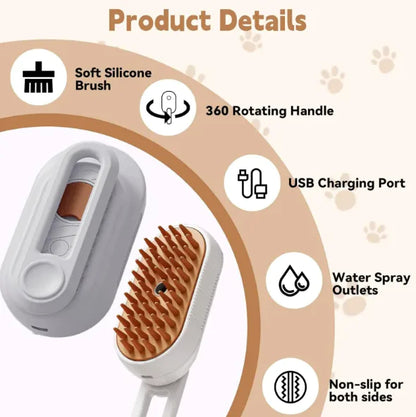 3-in-1 Cat Steam Brush with Foldable Handle